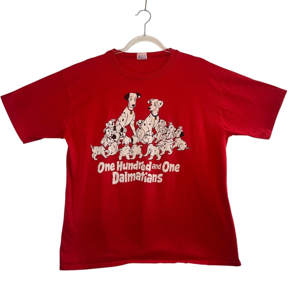 Vintage 90s Disney "101 Dalmatians" Single-Stitch Red T-Shirt USA Made‎ XL